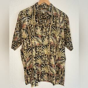 Tori Richard Pineapple Bamboo Button Up Shirt Hawaiian Vacation Beach Cabana